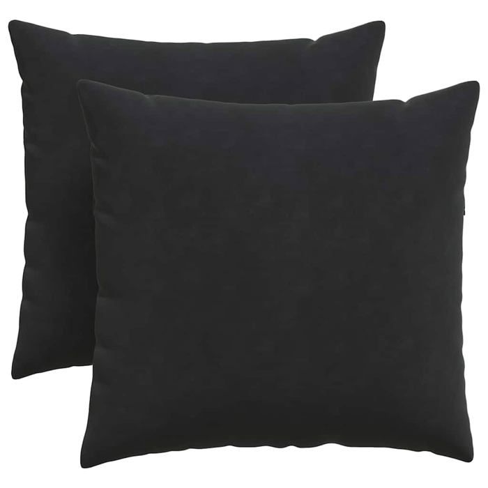 Coussin de canapé en velours - vidaXL - Noir - 45x45 cm - Housses amovibles - Rembourrage polyester - Usage intérieur