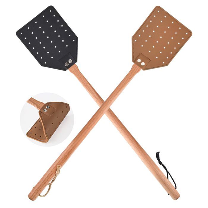 Tapettes à mouches cuir bois - 2 pièces - Convient pour intérieur extérieur insectes Étiquette