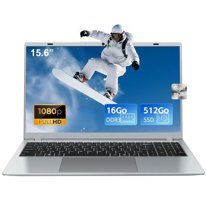 PC Portable 156 FHD - Intel Pentium Gold 6500Y (Jusquà 34 GHz) - RAM 16Go - SSD 512Go - Ecran IPS - Windows 11 Pro - Ordinateur