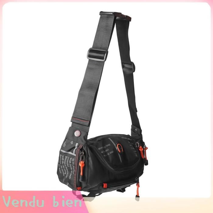 Garosa Grand sac banane à bandoulière Sac Banane pour Homme Sac Ceinture Imperméable en Polyester Oxford Sangle sport nutrition