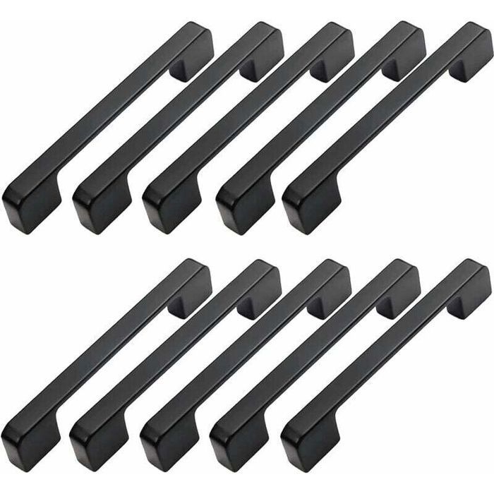 10pcs Poignée Meuble Entraxe 96mm-Poignée Porte Cuisine Noire Poignee Barre Meuble Poignee De Cuisine Noire 96mm