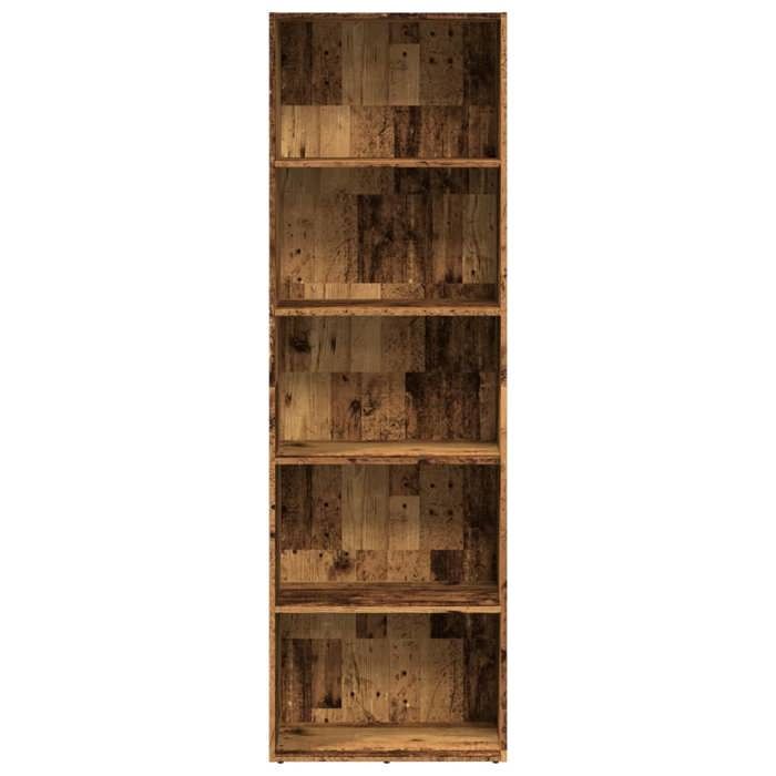 BEAU Bibliothèque de rangement - ZENCORE - Organisateur de Livre - Pour Séjour - vieux bois 60x30x189cm - Bois dingénierie LH74611
