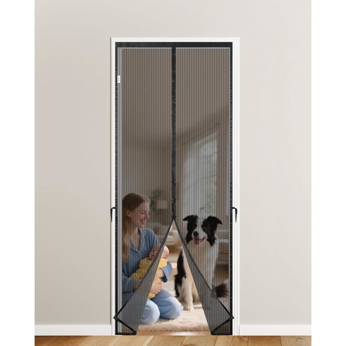 Rideau de Porte Moustiquaire Magnétique 80X200cm Porte Moustiquaire avec Aimant Puissant et Rideau de Porte Moustiquaire Plein