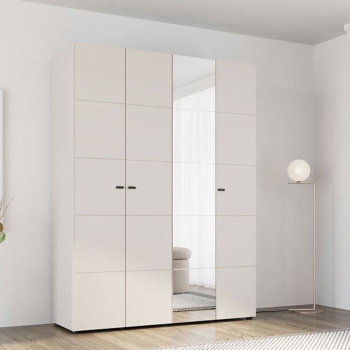 Grande Armoire Ifrane Dmora Bois Noble Blanc Crème 155x208h cm Grande Armoire Ifrane Dmora Bois Noble Blanc Crème 155x208h cm