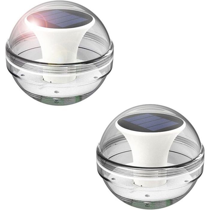 2 lumières piscine flottantes IP65 solaires changement couleur