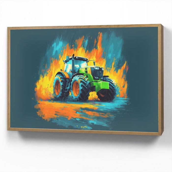 Applique Murale LED - Lampe de Chevet Murale Design - Motif Abstrait - Tracteur - Vert 100x70 cm Couleur Bleu foncé - OnlyWow