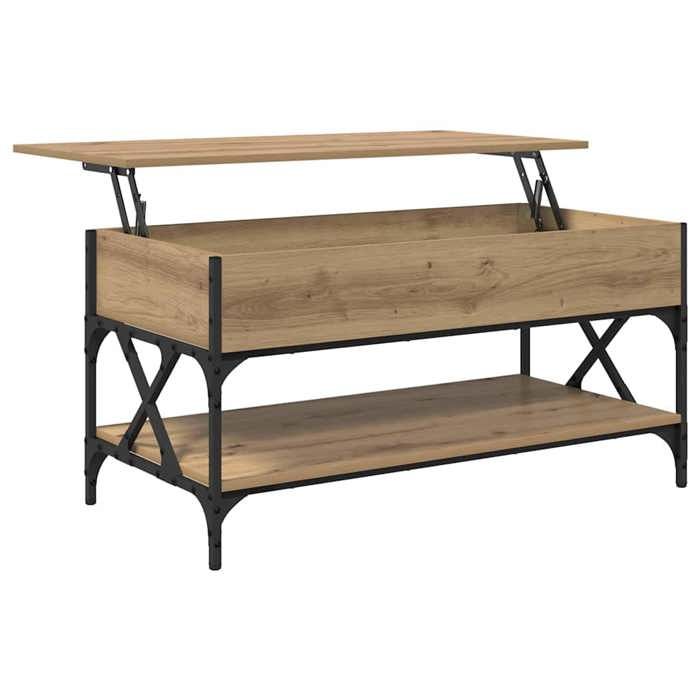 Table basse Moderne Meuble de chambre/salon Chêne artisanal 100x50x50 cm Bois dingénierie CC210