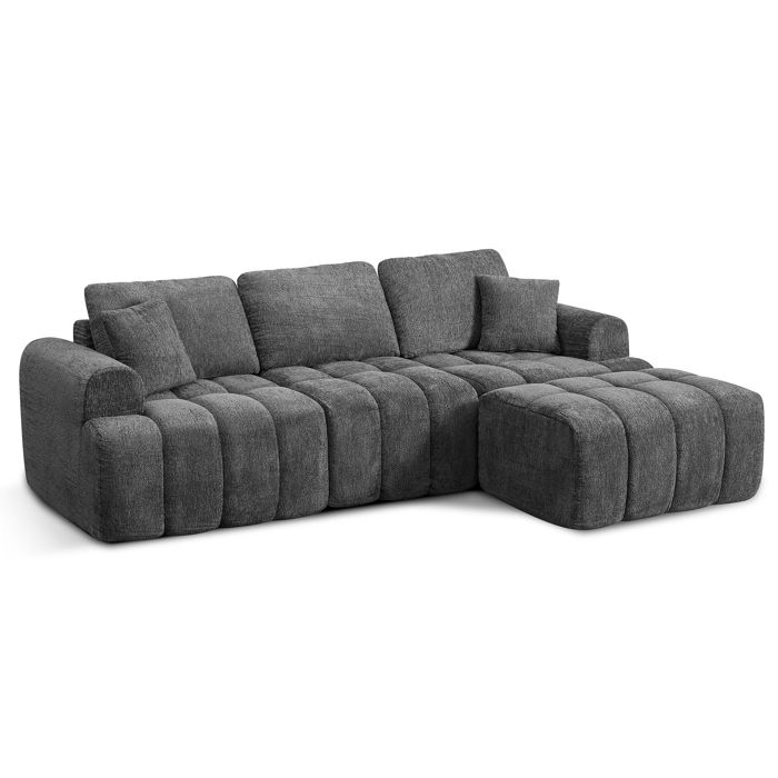 VASAGLE Canapé modulable 4 places canapé-lit sans cadre tissu chenille sans montage Gris VASAGLE Canapé modulable 4 places canapé-lit sans cadre tissu chenille sans montage Gris