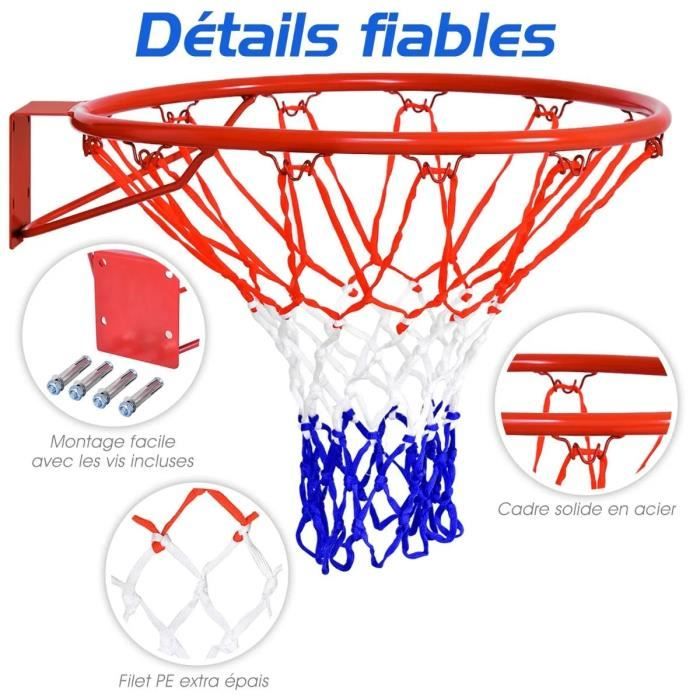 Panier de Basket-ball Filet de Rechange 46 CM en PE Durable Montage ...