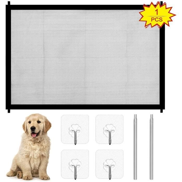 Porte Magique pour Chien,Barrière Porte Escalier Chien Barrière Extensible  de Sécurité avec 4 Crochets, 110cm * 72cm - Cdiscount