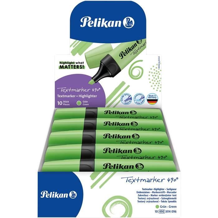 Surligneur Pelikan Signal Vert - Marqueur Fluorescent Pour Études Et Bureau