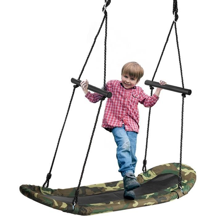 Balançoire Niche Suspendue Enfant – Avec Coussin Gonflable Et Lumières Colorées, Capacité 80 Kg