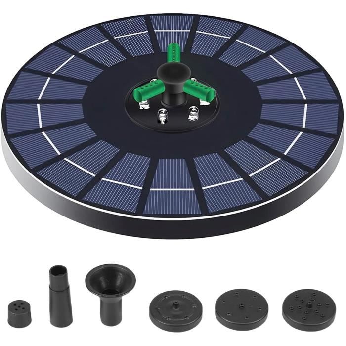 Fontaine Solaire Lumineuse Avec Pompe - 3 Buses, 72 LEDs, 6 Modes D'éclairage, Pour Jardin, étang, Bain D'oiseaux