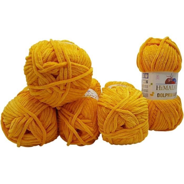 Lot De 4 Pelotes De Fil Coton Shine Ice - Couleur Orange Mat, 100 G Chacune, Aiguille 4, Neuf
