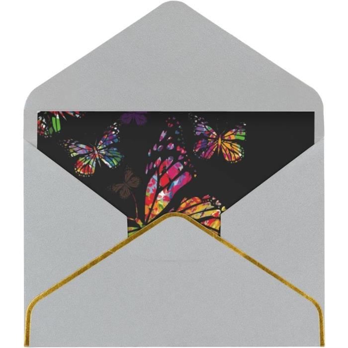 Cartes De Vœux Vierges 10x15 Cm Pliantes - Noir Et Or Rose Style Marbre, Avec Enveloppes - Papier Cartonné épais, Pour Toutes Occasions Personnalisables