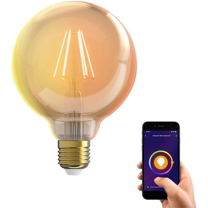 Ampoule Led Connectée Filament E27 G125 Transparent Ampoule Connectee