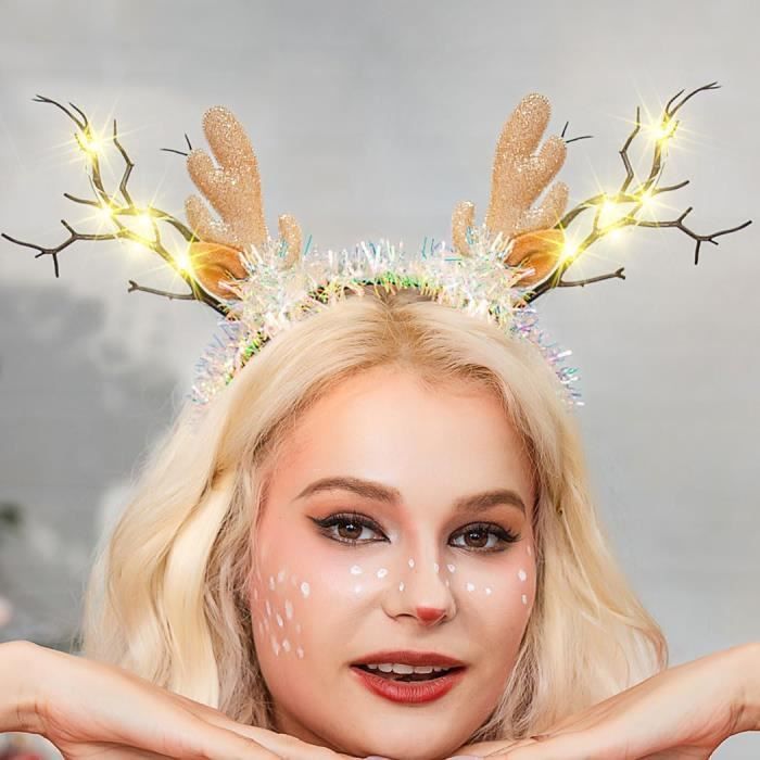 Serre Tête Renne Serre-tête De Bandeau Cornes Cerf Décoration Noël