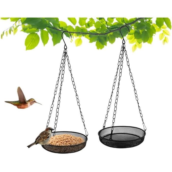 Mangeoires Pour Oiseaux Sauvages Et Bain D'oiseaux, 2 Pcs Mangeoire Oiseaux Exterieur à Suspendre, Bains Pour Oiseaux Sauvages