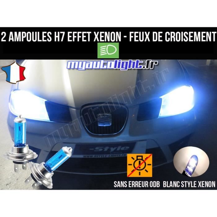 Pack ampoules H7 blanc xenon feux croisement-code pour SEAT IBIZA 3 6L