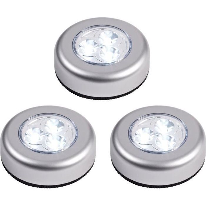 Lampe adhésive sans fil à leds autocollante spot à piles placard armoire étagère