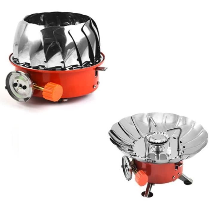 Réchaud Camping Gaz Portable 6KW Hzexun - Brûleur Fonte, Régulateur Réglable | Pour Extérieur, Randonnée
