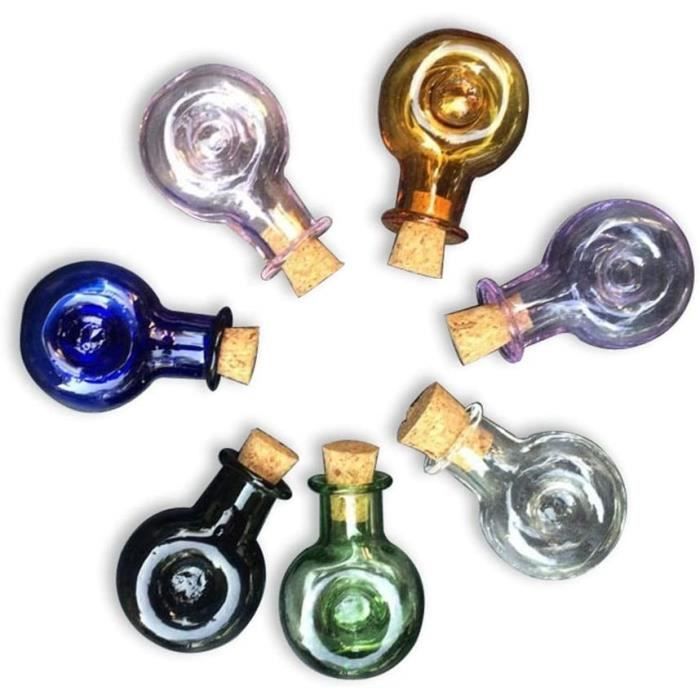 Fiole En Verre Avec Bouchon Liège - Mini Vase Ou Contenant Dragées - Style Laboratoire Chic Pour Mariage, Baptême, Déco