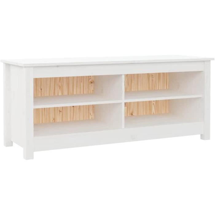 Porte-manteau D'entrée Avec Banc – 100x35x180 Cm, Blanc – 4 Crochets, 2 Tiroirs, étagères, Panneau Perforé – Organisation Couloir