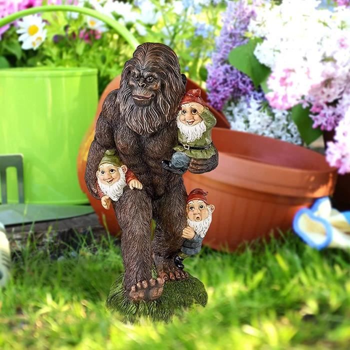 Statue De Jardin Gnomes Bigfoot Yeti Résine de haute qualité 15cm Cdiscount Jardin