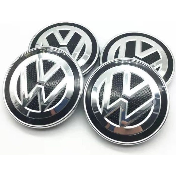 SkinoEu Compatible avec Cache-Moyeu VW 5G0601171XQI 66mm Capuchons de Centre Enjoliveurs de Roué Jante Voiture Noir CR 0