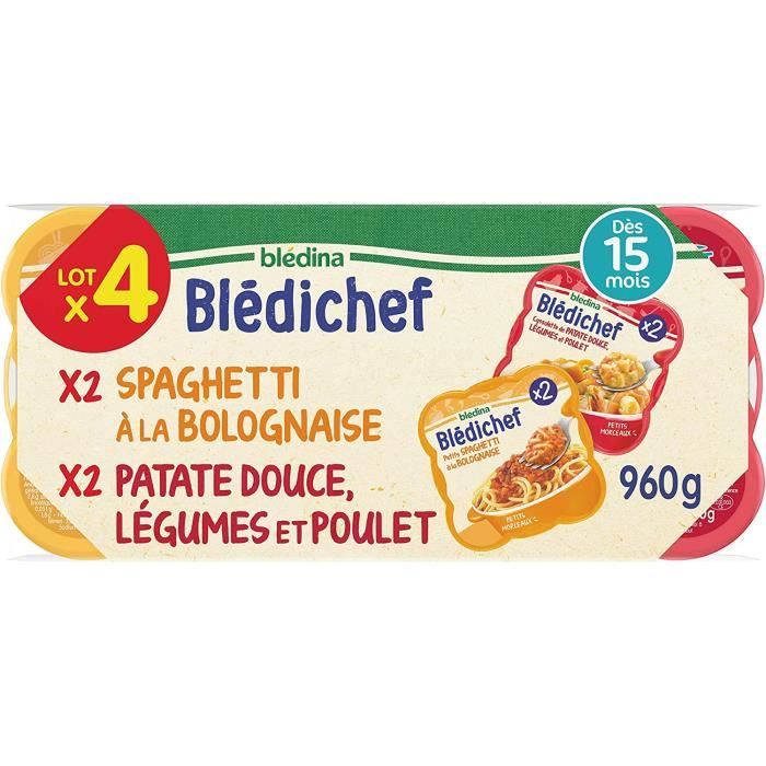 Plat bébé soir dès 15 mois morceaux de légumes à la provençale pâtes  Blédiner BLEDINA : l'assiette de 200g à Prix Carrefour
