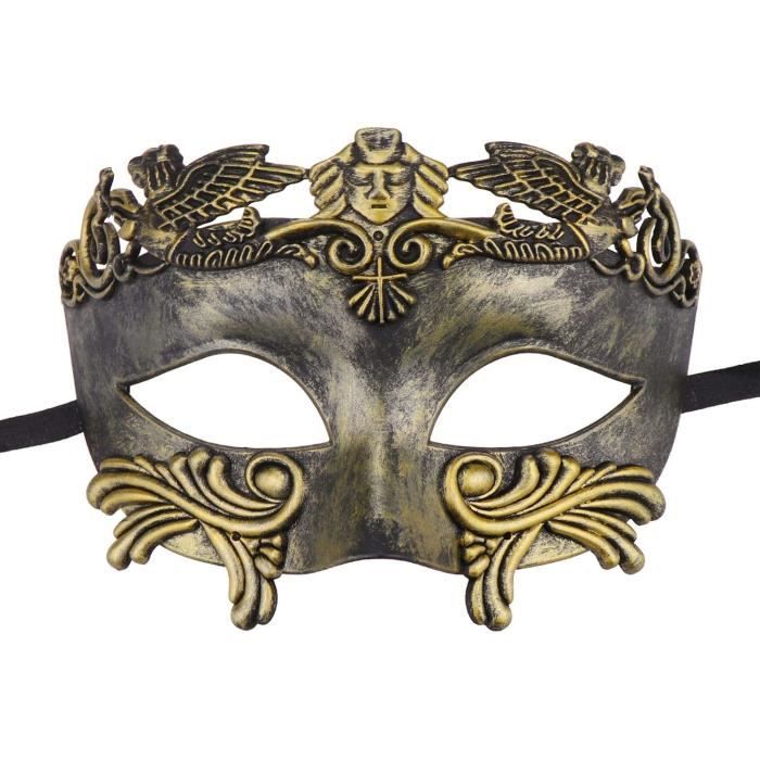 masque  en métal couleur or style romain ou grecs 