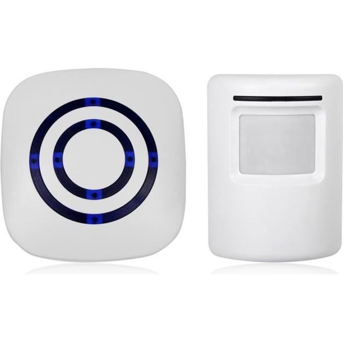Kit D'alarme Maison Sans Fil Avec Détecteur De Mouvement - Sirène 115 DB, étanche, Notification Instantanée
