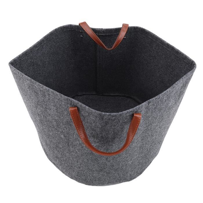 Panier De Rangement Pliable En Feutre Avec Cygne 3D - Pour Chambre D'enfant, Jouets, Linge - Gris, 40x35 Cm Environ - 13
