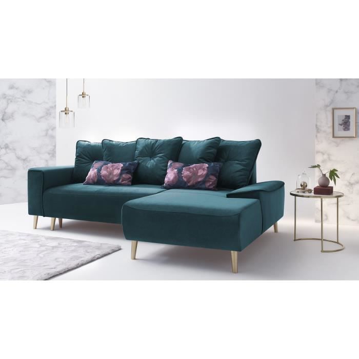 Bobochic Hera Canape D Angle Droit Convertible En Tissu Couleur