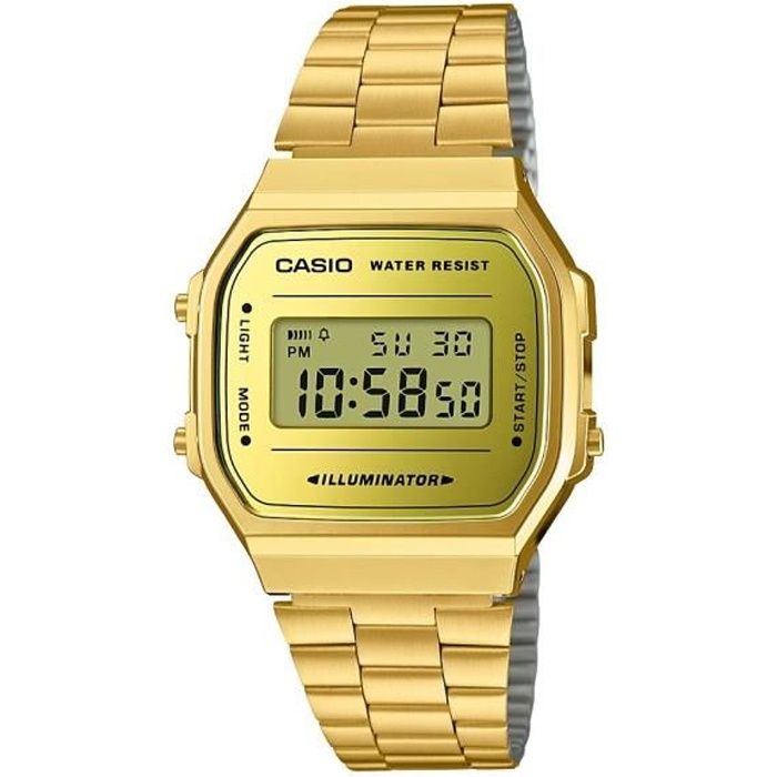 CASIO Montre Vintage Mirror Face A168WEGM-9EF - Mixte - Doré - Cdiscount  Sport