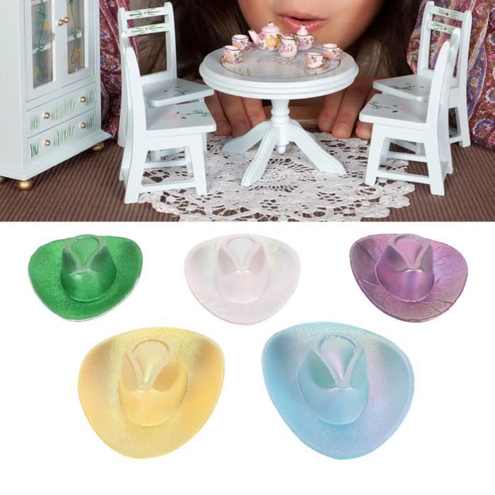 Set De 6 Mini Chapeaux En Tissu Noir - Ornements Mignons Pour Déco, Déguisement Ou Jouets