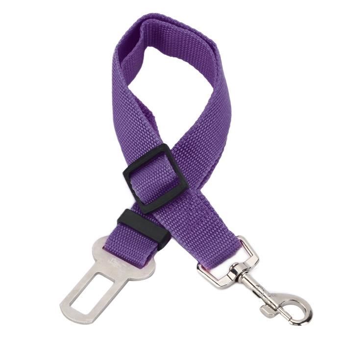 Comparer les prix de Ceinture de Sécurité Réglable Laisse Harnais pour Chien - Chat - Animaux de Compagnie pour Siège de Voiture - Violet-GUE