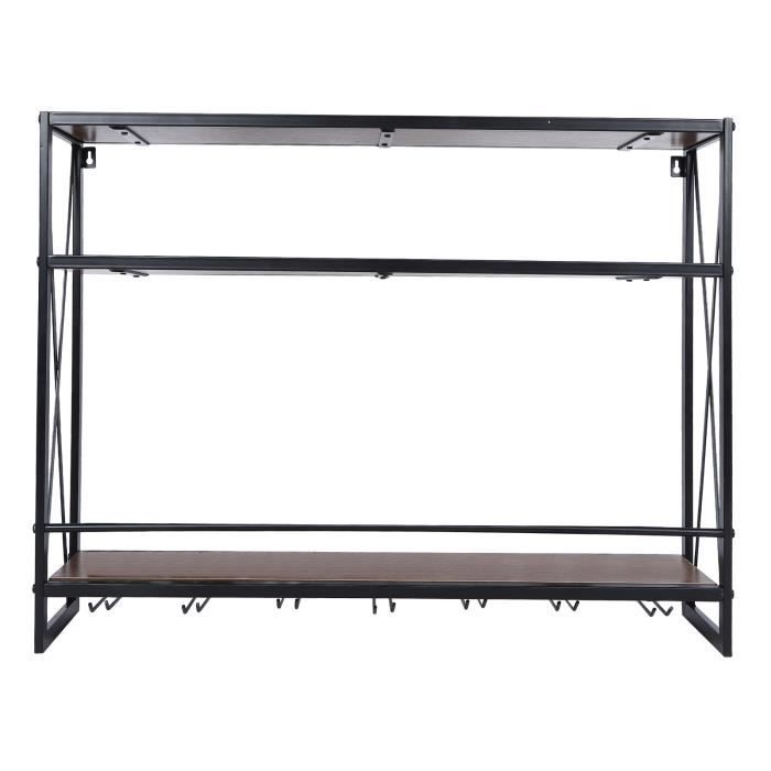 Casier à Bouteilles Casier à vin Rustique avec 6 Supports muraux et