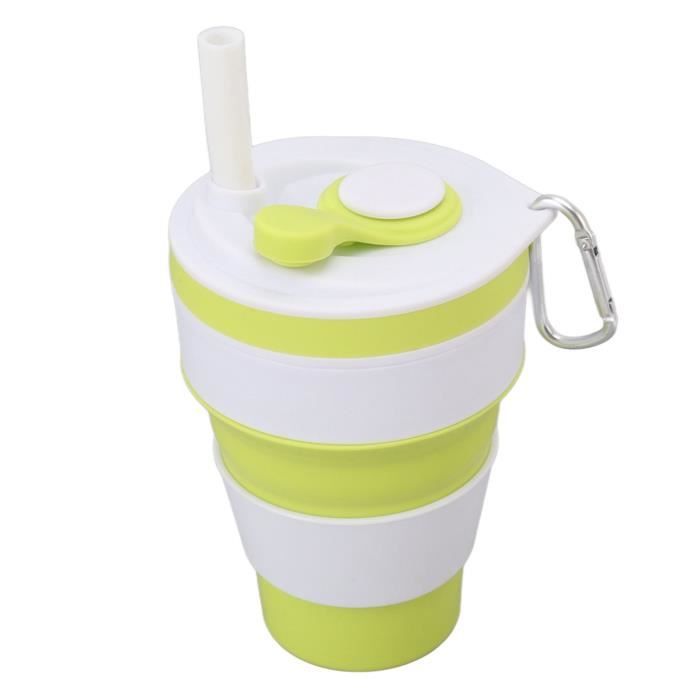 Qiilu Tasse télescopique en Silicone Silicone télescopique boire