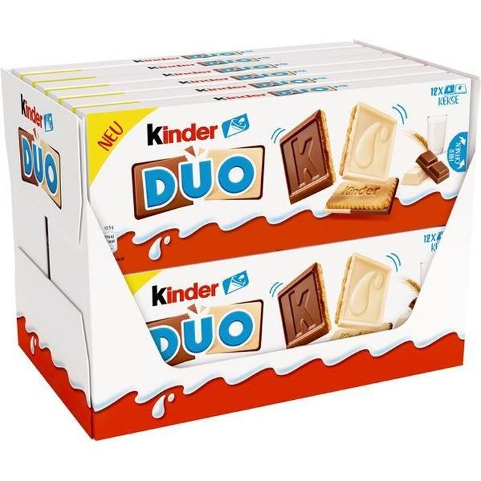 Ferrero Kinder Duo Biscuits au chocolat 150g (Pack de 12)