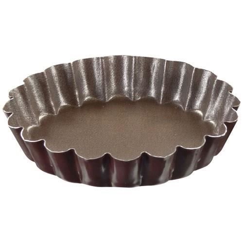 Gobel Moule à tartelette - Ronde cannelée - Ø12cm - Fond fixe - Acier anti-adhérent - Hauteur 2cm