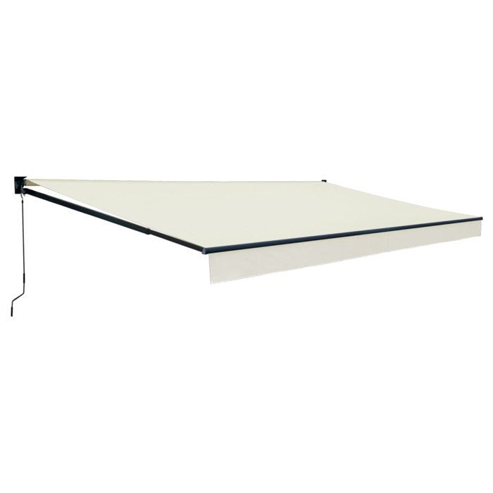 Store banne SAULE 395 × 3m - Toile beige et structure grise