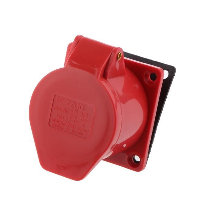 Prise Industrielle CEE Rouge 5 Broches 16A 415V Triphasé - étanche IP44