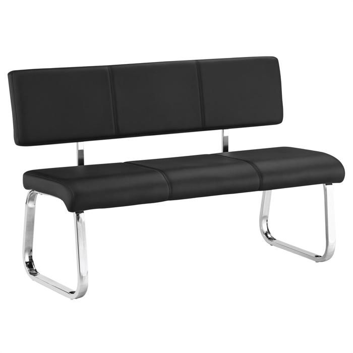 Banc Design Vilas Siege Avec 3 Places Banquette Au Pietement Chrome Et Dossier Au Revetement Synthetique Noir Achat Vente Banc Soldes Sur Cdiscount Des Le 20 Janvier Cdiscount