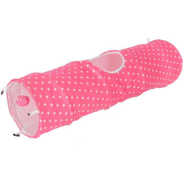 Tunnel pour chat - KERBL - Puntino - Rose/blanc - L. 100 cm × Ø 25 cm Tunnel pour chat - KERBL - Puntino - Rose/blanc - L. 100 cm × Ø 25 cm