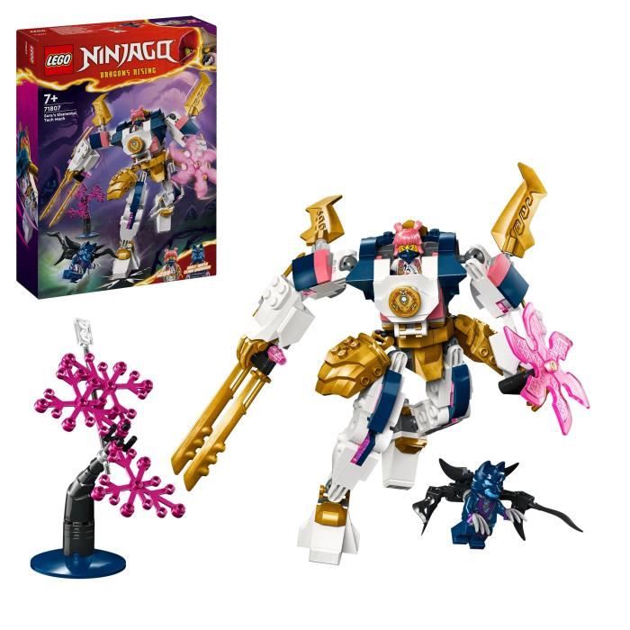 LEGO® 71807 NINJAGO Le Robot Élémentaire de la Technologie de Sora, Jouet pour Enfants avec Minifigu