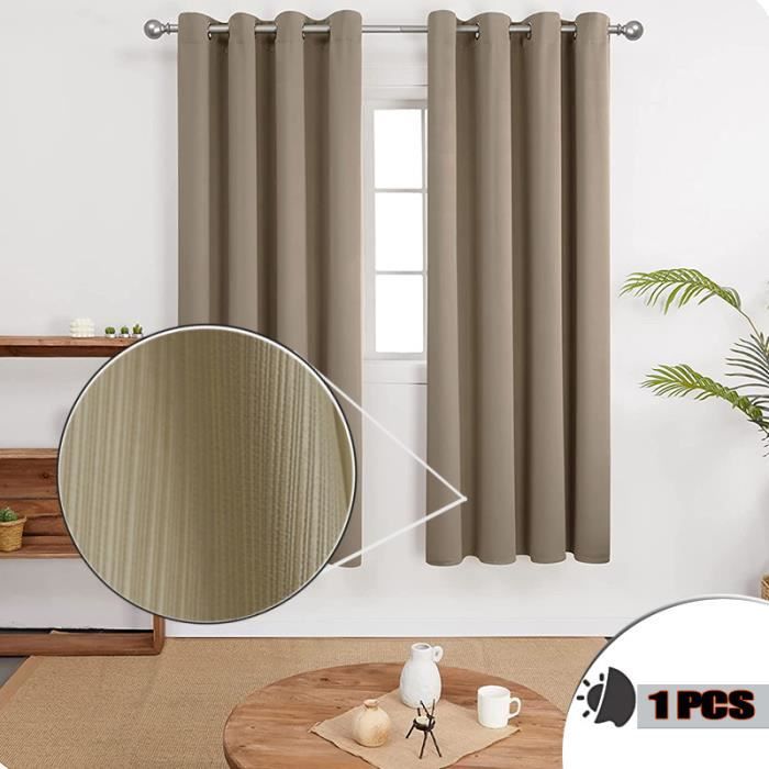 Rideau Opaque 140x245 Cm Imitation Lin - Style Moderne Avec œillets - Plusieurs Coloris Au Choix