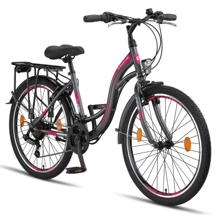 Licorne Bike Stella Premium City Bike 24,26 et 28 pouces – Vélo hollandais, Garçon [24, Anthracite]