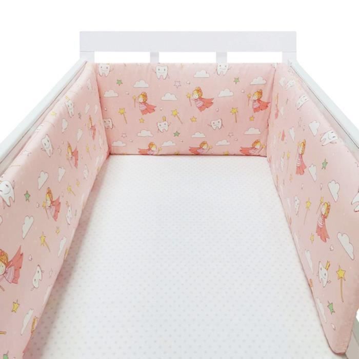 Tour de lit Bebe Protection Enfant 70 cm - Contour de lit bébé Complet  Respirant protège-lit Bord en Mousse Minky Rose : : Bébé et  Puériculture