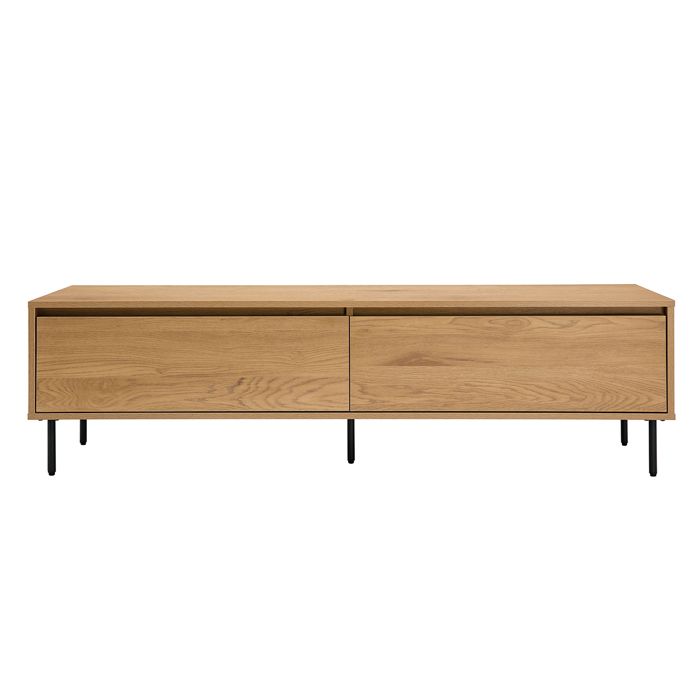 Miliboo - Meuble TV finition bois clair chêne 2 tiroirs L160 cm ARAGON